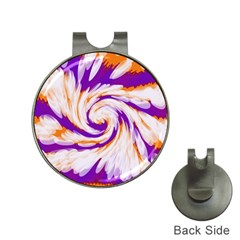 Tie Dye Purple Orange Abstract Swirl Hat Clips With Golf Markers by BrightVibesDesign