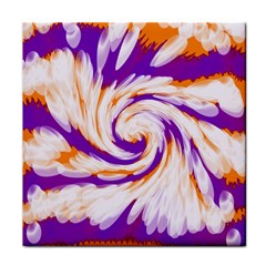 Tie Dye Purple Orange Abstract Swirl Face Towel by BrightVibesDesign