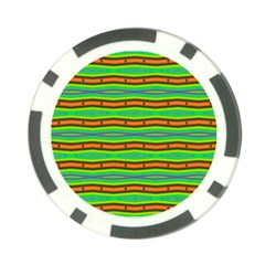 Bright Green Orange Lines Stripes Poker Chip Card Guards by BrightVibesDesign