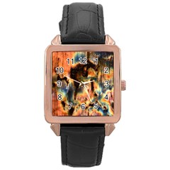 Naturally True Colors  Rose Gold Leather Watch  by UniqueCre8ions