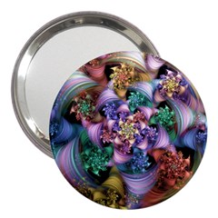 Bright Taffy Spiral 3  Handbag Mirrors by WolfepawFractals