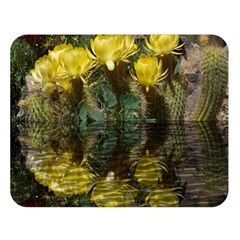 Cactus Flowers With Reflection Pool Double Sided Flano Blanket (large) 
