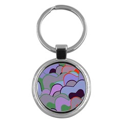 Wavy Shapes Pieces                                                                          			key Chain (round) by LalyLauraFLM