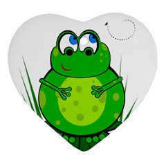Green Frog Ornament (heart)  by Valentinaart