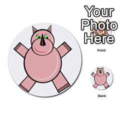 Pink Rhino Multi-purpose Cards (round)  by Valentinaart