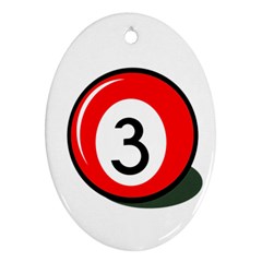 Billiard Ball Number 3 Oval Ornament (two Sides) by Valentinaart