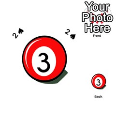 Billiard Ball Number 3 Playing Cards 54 (heart)  by Valentinaart