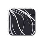 Black and white elegant design Rubber Coaster (Square) 