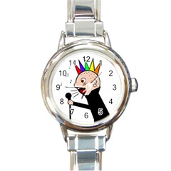 Punker  Round Italian Charm Watch by Valentinaart