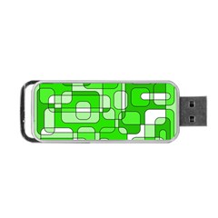 Green Decorative Abstraction  Portable Usb Flash (one Side) by Valentinaart