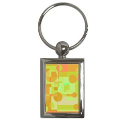 Green And Orange Decorative Design Key Chains (rectangle)  by Valentinaart