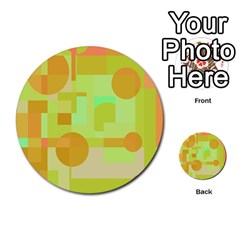 Green And Orange Decorative Design Multi-purpose Cards (round)  by Valentinaart