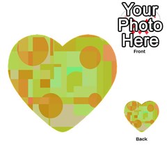 Green And Orange Decorative Design Multi-purpose Cards (heart)  by Valentinaart