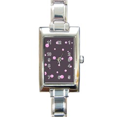 Pink Bubbles Rectangle Italian Charm Watch by Valentinaart