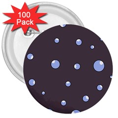 Blue Bubbles 3  Buttons (100 Pack)  by Valentinaart