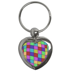 Colorful Cubes  Key Chains (heart)  by Valentinaart