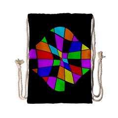 Abstract Colorful Flower Drawstring Bag (small) by Valentinaart