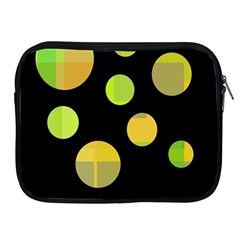 Green Abstract Circles Apple Ipad 2/3/4 Zipper Cases by Valentinaart