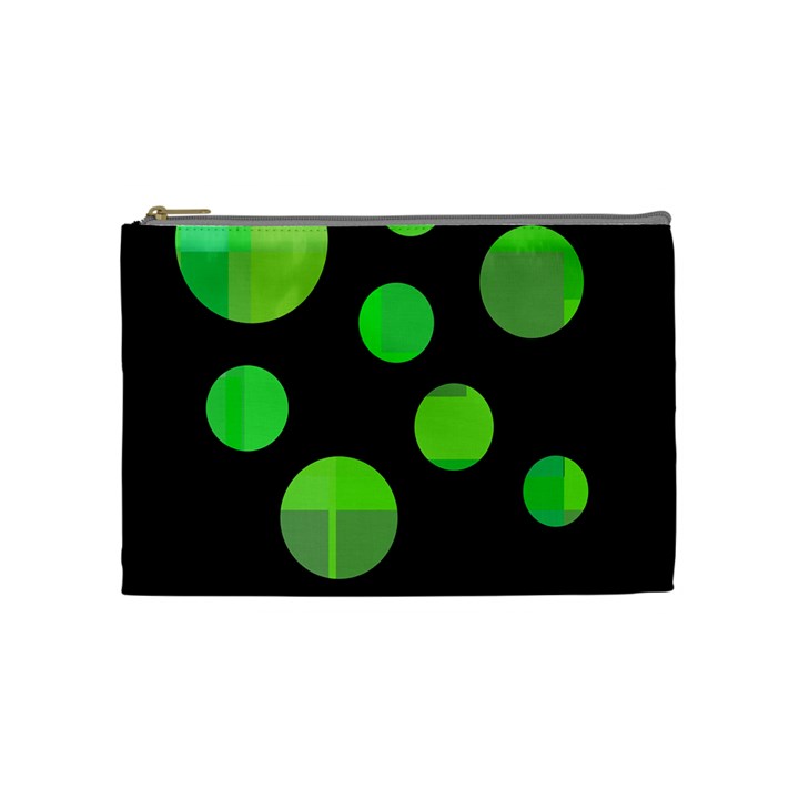 Green circles Cosmetic Bag (Medium) 