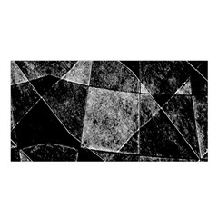 Dark Geometric Grunge Pattern Print Satin Shawl by dflcprintsclothing