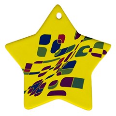 Yellow Abstraction Ornament (star)  by Valentinaart