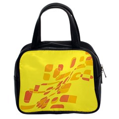 Yellow Abstraction Classic Handbags (2 Sides) by Valentinaart