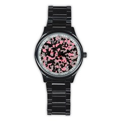 Kitty Camo Stainless Steel Round Watch by TRENDYcouture
