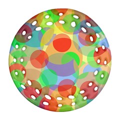 Colorful Circles Round Filigree Ornament (2side) by Valentinaart