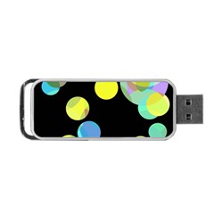 Yellow Circles Portable Usb Flash (one Side) by Valentinaart
