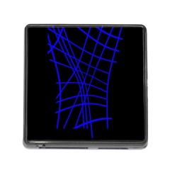 Neon Blue Abstraction Memory Card Reader (square) by Valentinaart