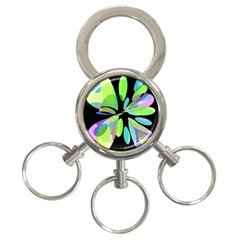 Green Abstract Flower 3-ring Key Chains by Valentinaart