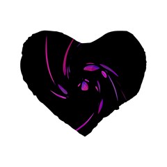 Purple Twist Standard 16  Premium Flano Heart Shape Cushions by Valentinaart