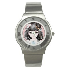 Maybe March<3 Stainless Steel Watch by kaoruhasegawa