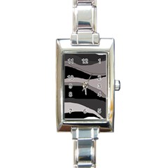 Black And Gray Design Rectangle Italian Charm Watch by Valentinaart