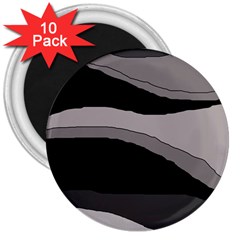 Black And Gray Design 3  Magnets (10 Pack)  by Valentinaart
