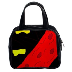 Red Abstraction Classic Handbags (2 Sides) by Valentinaart