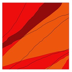 Red And Orange Decorative Abstraction Large Satin Scarf (square) by Valentinaart
