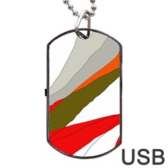 Decorative Abstraction Dog Tag Usb Flash (two Sides)  by Valentinaart