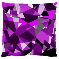 Purple Broken Glass Large Cushion Case (two Sides) by Valentinaart