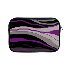 Purple And Gray Decorative Design Apple Ipad Mini Zipper Cases by Valentinaart