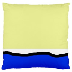 Yellow And Blue Simple Design Large Cushion Case (one Side)