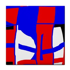 Blue, Red, White Design  Face Towel by Valentinaart