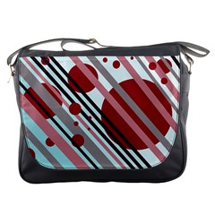Colorful Lines And Circles Messenger Bags by Valentinaart