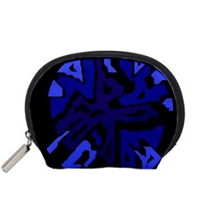 Deep Blue Abstraction Accessory Pouches (small)  by Valentinaart