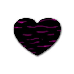Purple And Black Heart Coaster (4 Pack)  by Valentinaart
