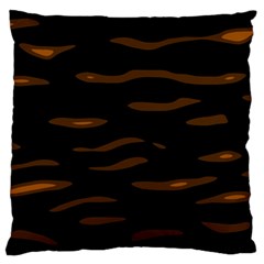Orange And Black Large Cushion Case (one Side) by Valentinaart