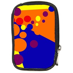 Blue And Orange Dots Compact Camera Cases by Valentinaart