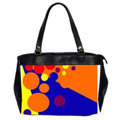 Blue And Orange Dots Office Handbags (2 Sides)  by Valentinaart