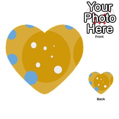 Blue And Yellow Moon Multi-purpose Cards (heart) 