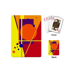 Orange Abstract Design Playing Cards (mini)  by Valentinaart